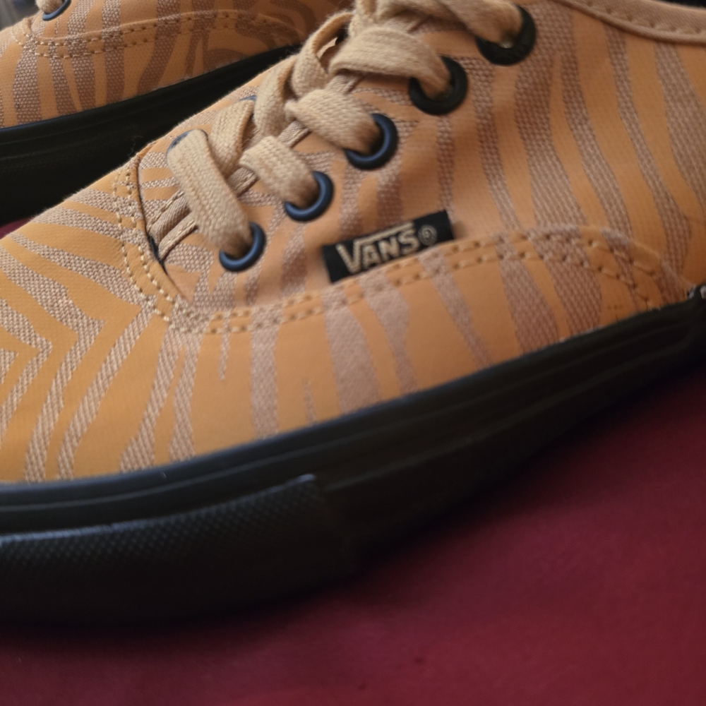 Vans Men's Tan and Black Zebra Sneakers